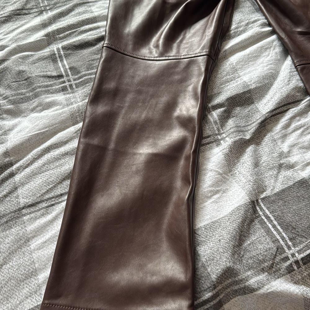 GAP Vintage Slim High Rise Faux-Leather Bootcut Ankle Brown Pants - Picture 8 of 9
